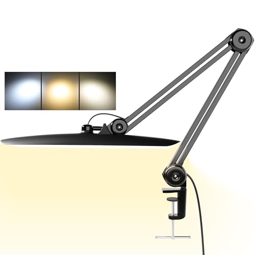 Gelpal 3000 Lumens Adjustable LED Desk Lamp with Clamp - Black