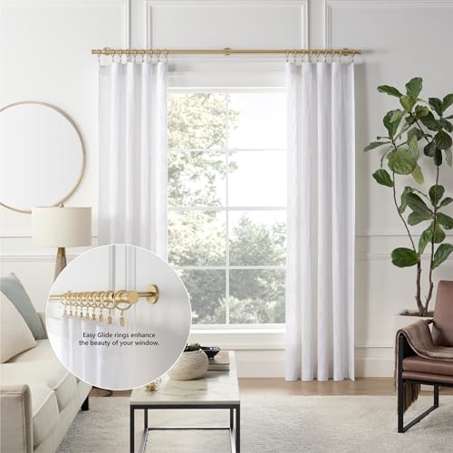 MODE Cambria 2-Inch Diameter Brushed Gold Curtain Rings - Set of 18, Large 2"