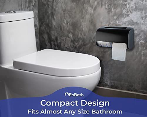 Commercial Wall Mount Double Toilet Paper Dispenser Locking Black