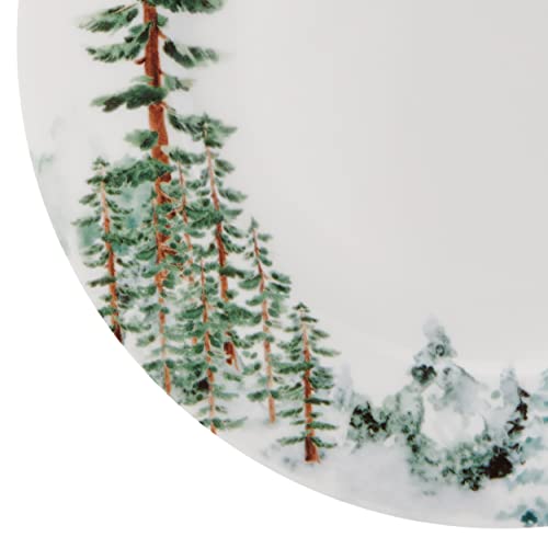 Mikasa Watercolor Forest Bone China Dinnerware Set for 4 - Chip Resistant, Dishwasher & Microwave Safe
