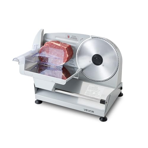VEVOR 7.5-Inch Electric Meat Slicer with SUS420 Blade, Adjustable Thickness