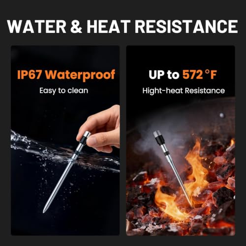Wireless Bluetooth Meat Thermometer with Dual Probes and App Monitoring
