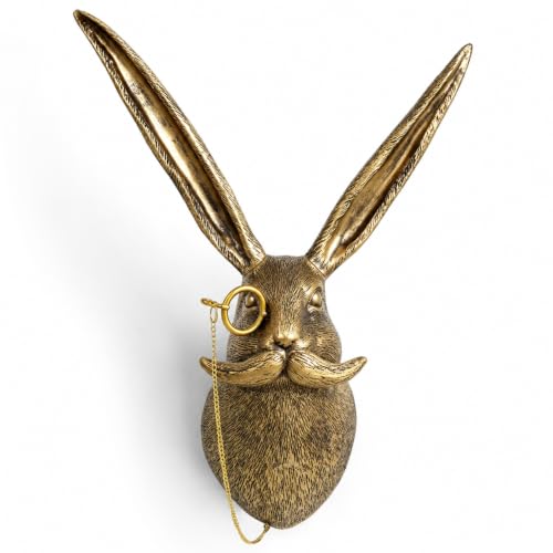 UITWMKTG Gold Rabbit Head Wall Decor - Modern Animal Sculpture, Bunny
