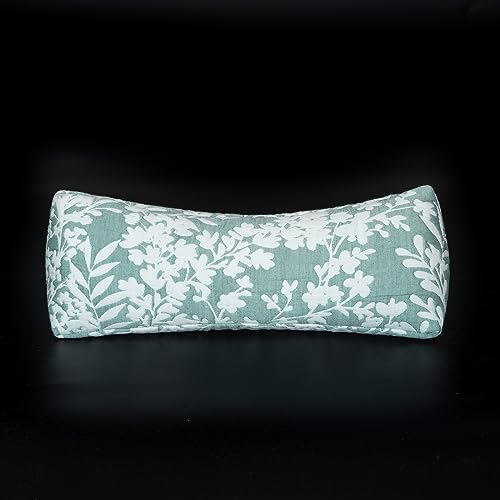 Buckwheat Neck Support Pillow - Adjustable Cervical Roll for Pain Relief, Green, 6x15 inch