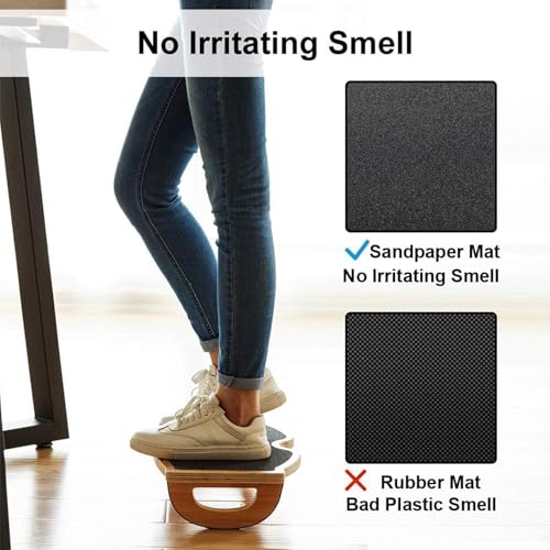 StrongTek Wooden Rocking Footrest 18x11 Inches, Anti-Slip Desk Footrest, Supports 350lbs