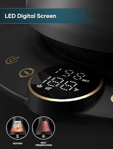 Intasting Ebony Black Gooseneck Electric Kettle 0.9L with ±1℉ Temp Control