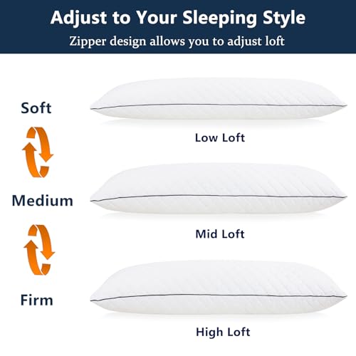 1 MIDDLE ONE White Body Pillow 20x60 Inch Memory Foam Full Support for Side Sleepers