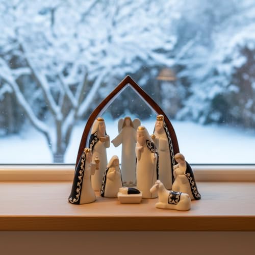 Comfy Hour Nativity Set, Vintage Holy Family Creche, Set of 9