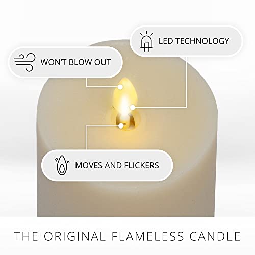 Luminara Flameless LED Pillar Candle 3 x 6.5 Inch Ivory Flickering Flame
