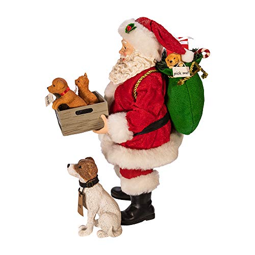 Fabriché Adopt-a-Pet Santa with Dog Christmas Decor Set - 10.5-Inch