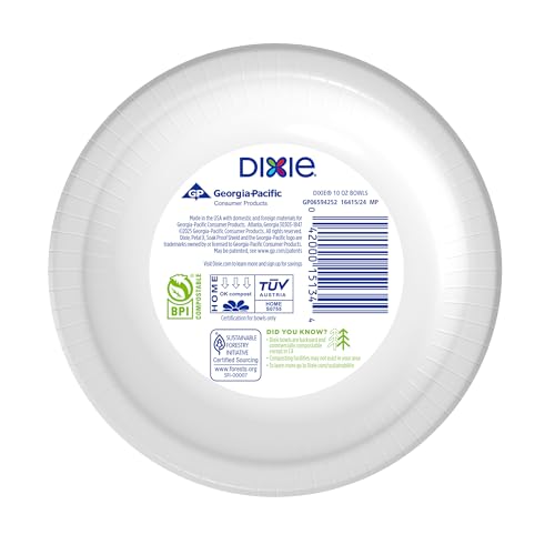 Dixie 10 oz Disposable Paper Bowls - 280 Count, Perfect for Snacks & Parties