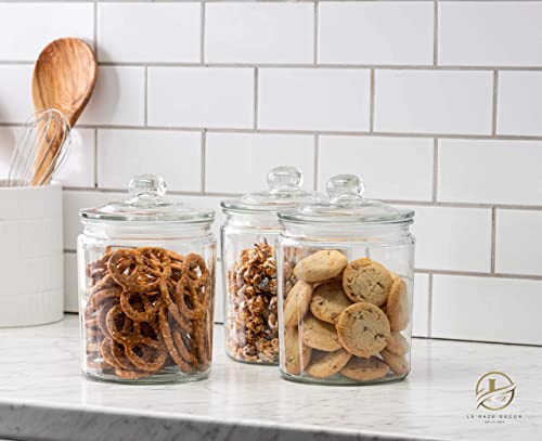 Glass Canister Set with Airtight Lids & Labels – Food Storage Containers for Kitchen & Pantry