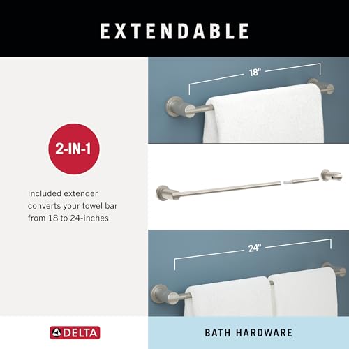 Delta Matte Black 4-Piece Bathroom Set Towel Rack Ring Toilet Paper Holder Hook - Nicoli