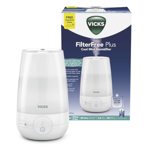 Cool Mist Humidifier with 1.2 Gallon Tank for Bedroom & Medium Rooms