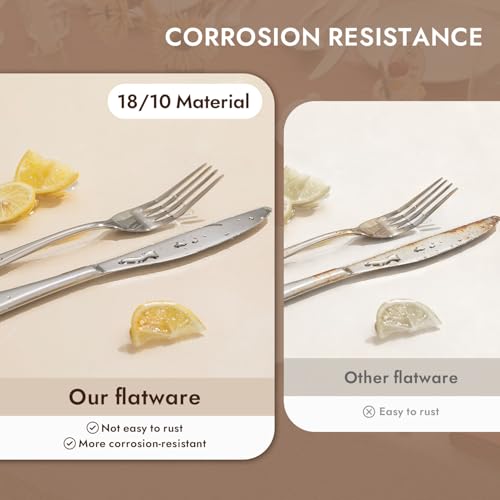 Silverware Set for 12 - 60 Pieces Stainless Steel Flatware with Mirror Finish - Variation of 60-Piece / Silver