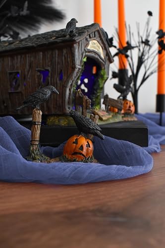 Department 56 Halloween Crow Creek Covered Bridge Lit Figurine, 4.72 Inch, Multicolor