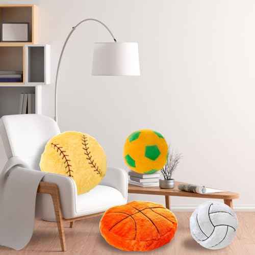 Baseball Sports Pillow Fluffy Soft Throw Pillow Toy £¬14" Durable Sport Baseball Plush Toys,Plush Toys Gift for Kids Boy Girls Children Room Decoration