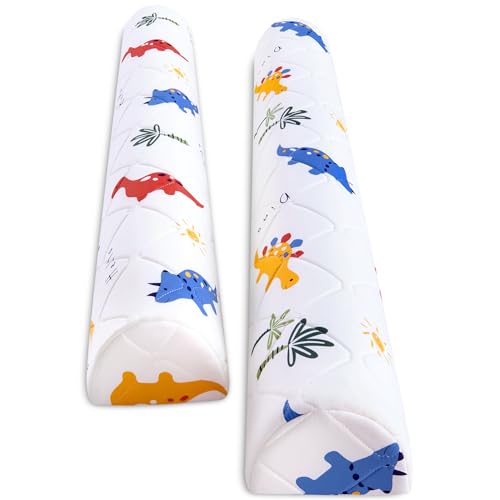Ceekliybear 2-Pack Dinosaur Toddler Foam Bed Bumpers, Non-Slip Bed Rails for Twin Queen King, 52"x7"x5"