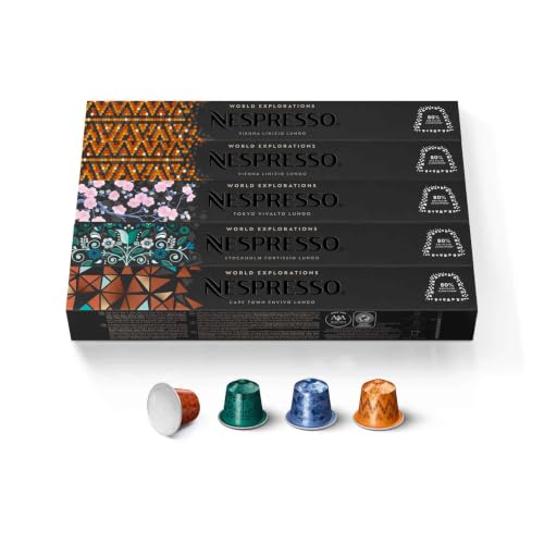 Nespresso Original Morning Lungo Variety Pack - 50 Coffee Pods with 4 Blends