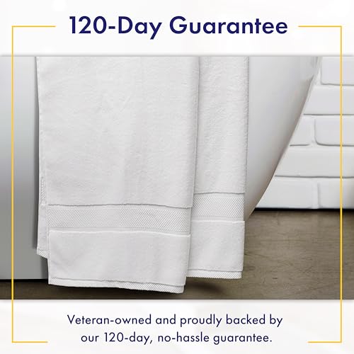 White Organic Cotton Bath Towel Set - 6 Pieces Ultra Soft & Plush, 700GSM