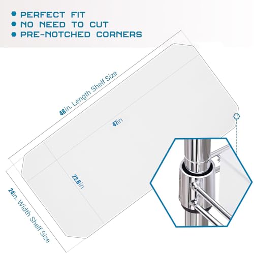 Transparent Wire Shelf Liner Set of 4 - 24x48 Inches Heavy Duty Waterproof