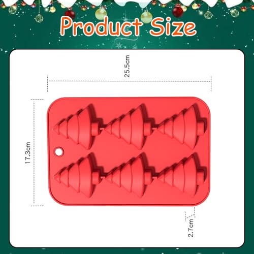 RIICFDD Christmas Silicone Molds 12-Cavity – Tree, Gummy/Cookie/Chocolate