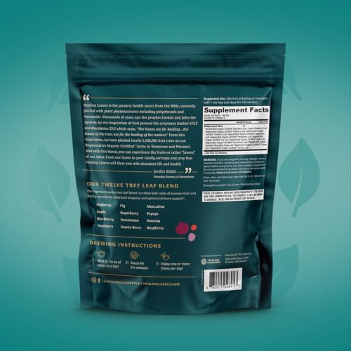 Healing Leaves Longevity Blend Organic Tea Bags - Immune & Digestive Support, 30 Count