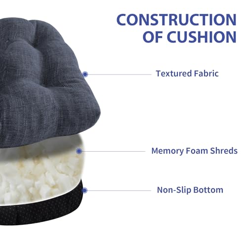 IPYNBAP Navy Chair Cushions Set of 4 15.5x15.5x4 inch Non-Slip Dining Seat Pads