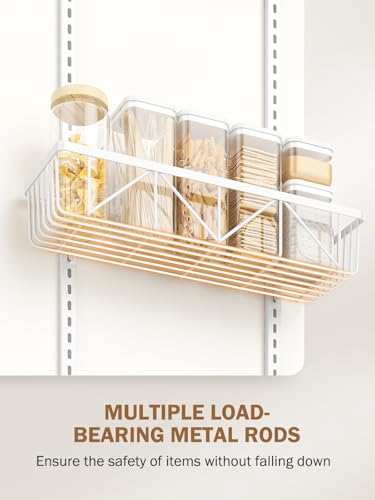 White 12.5-Inch 9-Tier Over the Door Pantry Organizer - Adjustable Metal Spice Rack