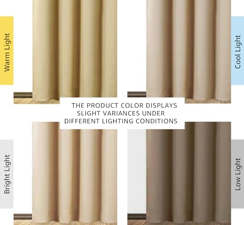 NICETOWN Biscotti Beige Blackout Curtains 52x84 Inch, 2 Pieces - Light Blocking & Insulated