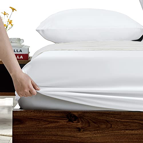 FreshCulture Queen Fitted Sheets - White Deep Pocket Microfiber Pack of 6