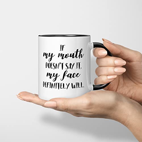 Funny Black Ceramic Coffee Mug 11 oz Gag Gift for Coworkers & Office, Women Men
