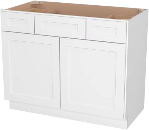 Furinno Shaker Bath Vanity Cabinet - 2-Drawer Design, Ready to Assemble, 21"D x 42"W x 34.5"H, White