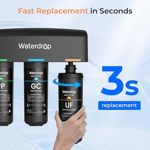 Waterdrop WD-10UF Water Filter Replacement for TSA-UF & TSB-UF, Black