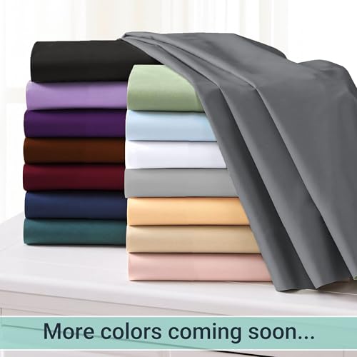 ZPECC White Twin Flat Sheets 12 Pack with Color-Coded Hem Threads