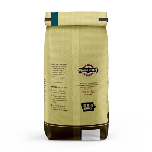 Verena Street Sunday Drive Decaf Whole Bean Coffee 2lb - Medium Roast, Swiss Water Process, Rainforest Certified, Freshly Roasted
