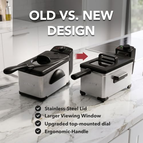 Electric Deep Fryer 2L Capacity, 1500W, Adjustable Temperature, Silver FDM2201BR - Variation of FDM2201BR - Silver / Deep Fryer