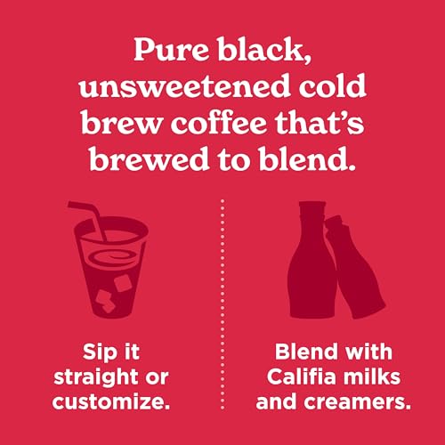 Califia Farms Medium Roast Cold Brew Coffee 32oz Pack of 6 - 100% Arabica, Unsweetened, Vegan & Shelf Stable