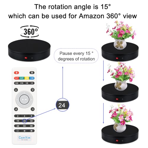 12.6-Inch Black Motorized Rotating Display Turntable with 300lbs Capacity