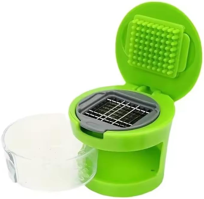 Skiennix Premium Stainless Steel Garlic Press - Multifunctional Mincer, Slicer & Grater for Home & Restaurant