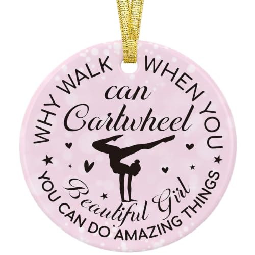 Pink Christmas Ornament for Women & Girls - Gymnastics Gift, Holiday Decor