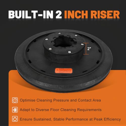 16-Inch Floor Buffer Pad Holder with Built-In 2 Inch Riser & Shower Holes - 2 Inch Raised Variation