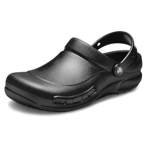 Unisex Crocs Bistro Work Clogs - Enclosed Toe Slip-Resistant Shoes - Black, Size 11 Women/9 Men