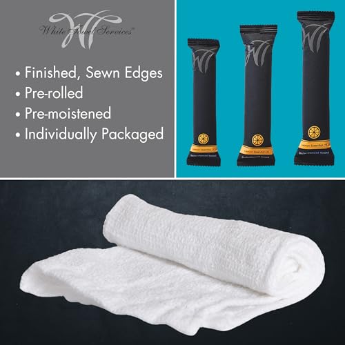 Disposable Cotton Hospitality Towels - Lemon & Lavender, 8x8 inch, Case of 100 - Single-Use Oshibori Style Towels