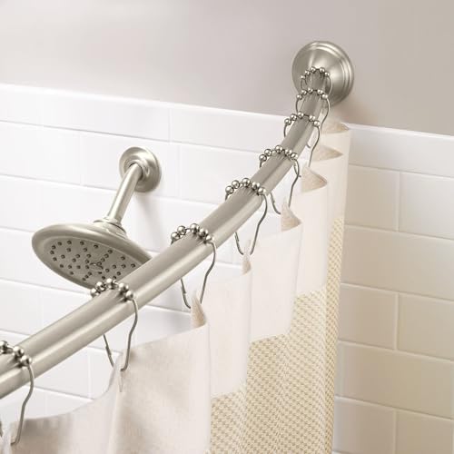 Moen Brushed Nickel Curved Adjustable Shower Curtain Rod - Fixed Mount, CSR2160BN
