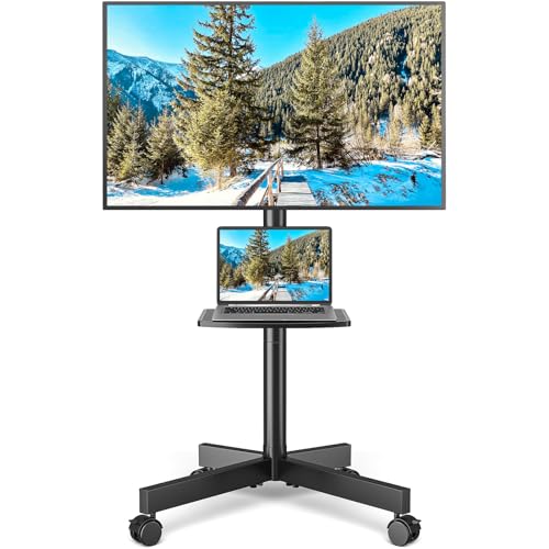 Rfiver Rolling TV Stand with Shelf for 23-65 inch TVs up to 88lbs