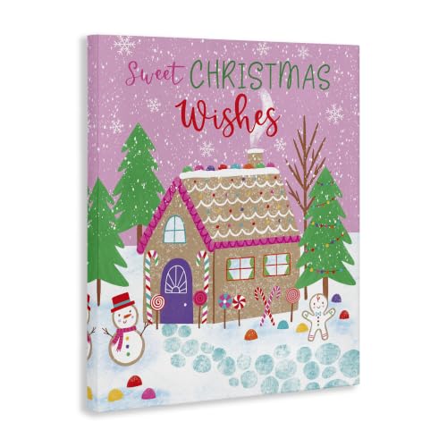 Christmas Gingerbread Wishes Canvas Wall Art 30x40 Inch Wrapped Holiday Decor