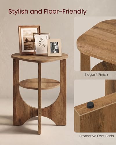 VASAGLE Side Table, 2 Tier Small Accent End Nightstand