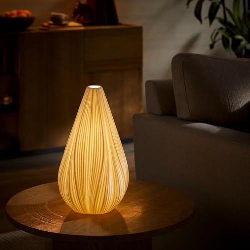 Ceramic Table Lamp with Floral Texture - Modern Handmade Bedside Light - Flora Variation
