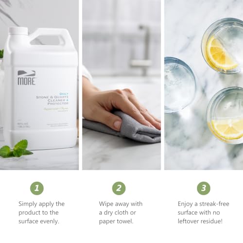 Peppermint-Thyme Stone & Quartz Cleaner + Protector Refill - Water-Based Surface Spray - 128oz - Variation of THIS listing